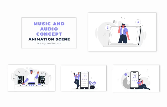 Music and Audio Concept 2D Character Modeling Animation Scene